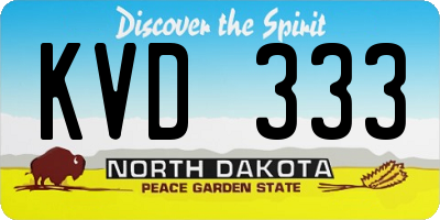 ND license plate KVD333