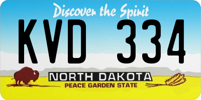 ND license plate KVD334
