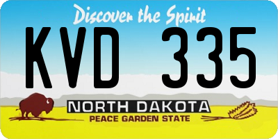 ND license plate KVD335