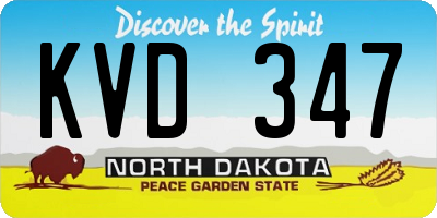 ND license plate KVD347