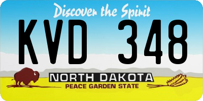 ND license plate KVD348