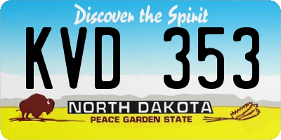 ND license plate KVD353
