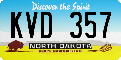 ND license plate KVD357