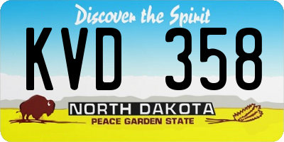 ND license plate KVD358
