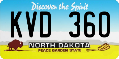 ND license plate KVD360