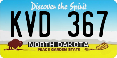 ND license plate KVD367