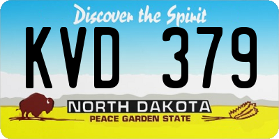 ND license plate KVD379