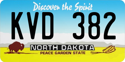ND license plate KVD382