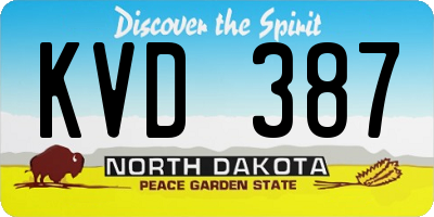 ND license plate KVD387