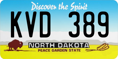 ND license plate KVD389