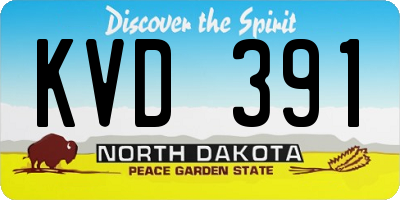 ND license plate KVD391
