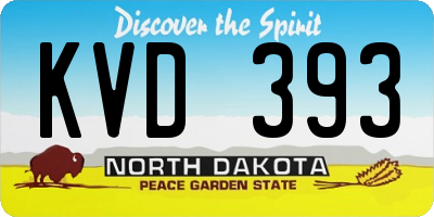 ND license plate KVD393