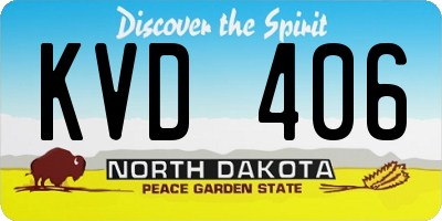 ND license plate KVD406