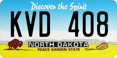 ND license plate KVD408