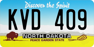 ND license plate KVD409