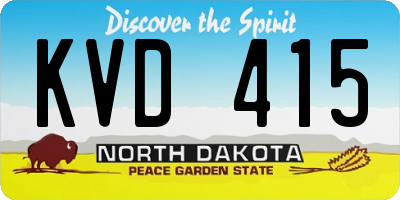 ND license plate KVD415