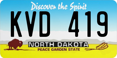 ND license plate KVD419
