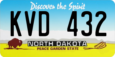 ND license plate KVD432