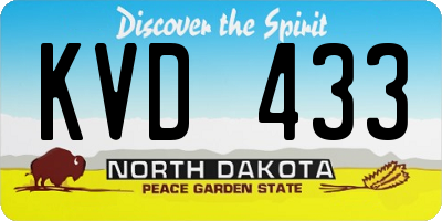 ND license plate KVD433