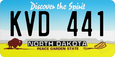 ND license plate KVD441