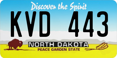 ND license plate KVD443