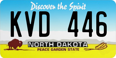 ND license plate KVD446