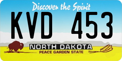 ND license plate KVD453