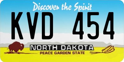 ND license plate KVD454