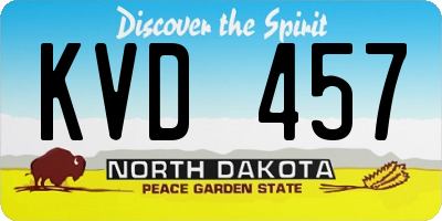 ND license plate KVD457