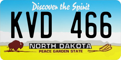 ND license plate KVD466