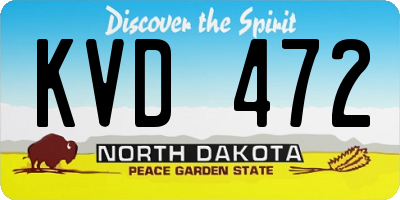 ND license plate KVD472