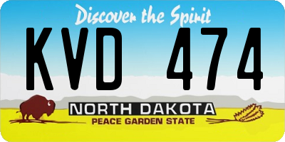 ND license plate KVD474
