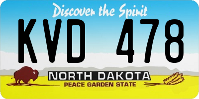 ND license plate KVD478