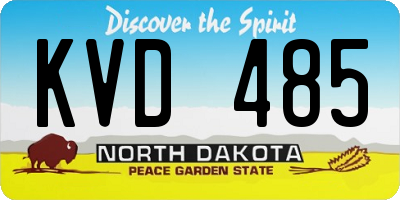 ND license plate KVD485