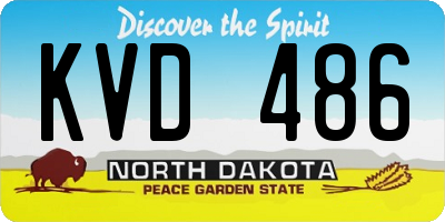 ND license plate KVD486