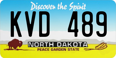 ND license plate KVD489