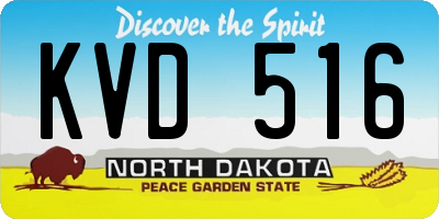ND license plate KVD516