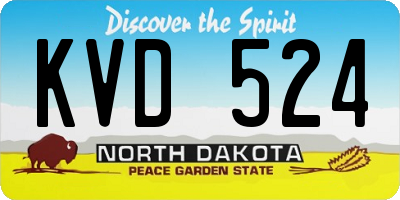 ND license plate KVD524
