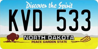 ND license plate KVD533