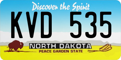 ND license plate KVD535