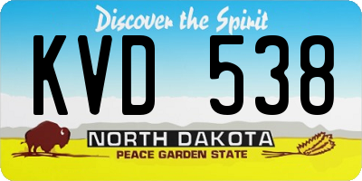 ND license plate KVD538