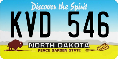 ND license plate KVD546