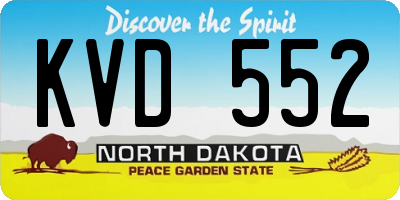 ND license plate KVD552