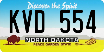 ND license plate KVD554