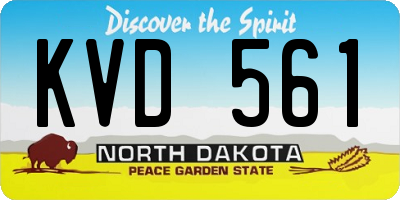 ND license plate KVD561