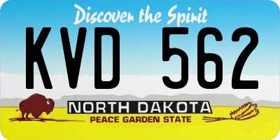 ND license plate KVD562
