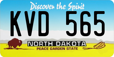ND license plate KVD565