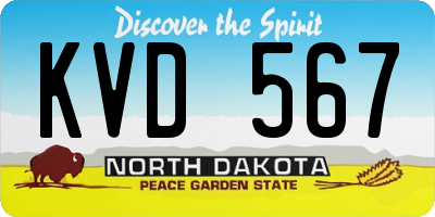 ND license plate KVD567