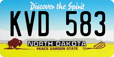 ND license plate KVD583