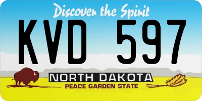 ND license plate KVD597